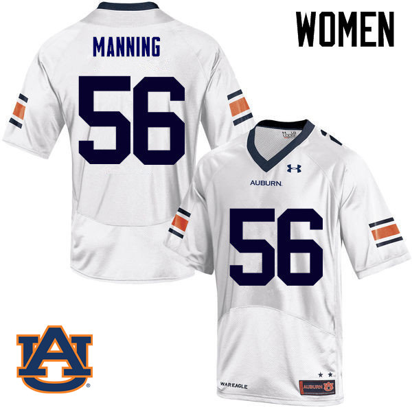 Women Auburn Tigers #56 Tashawn Manning College Football Jerseys Sale-White